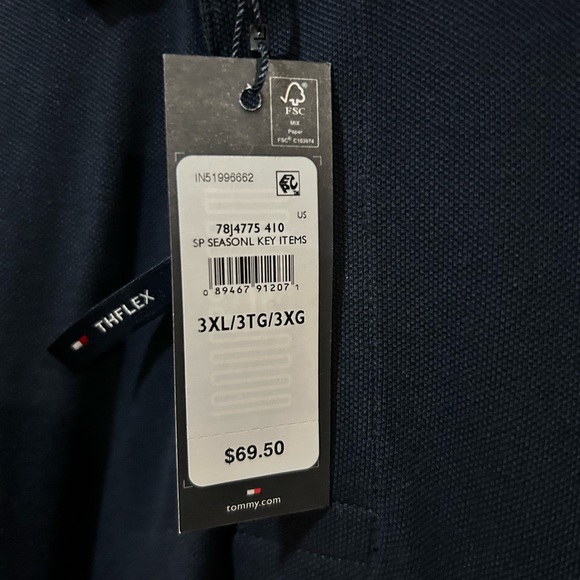 Tommy Hilfiger Men's Navy Polo Shirt - Picture 3 of 4